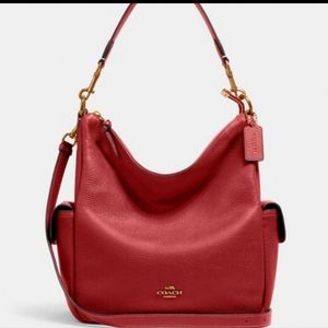 Red Leather Coach Penny Purse